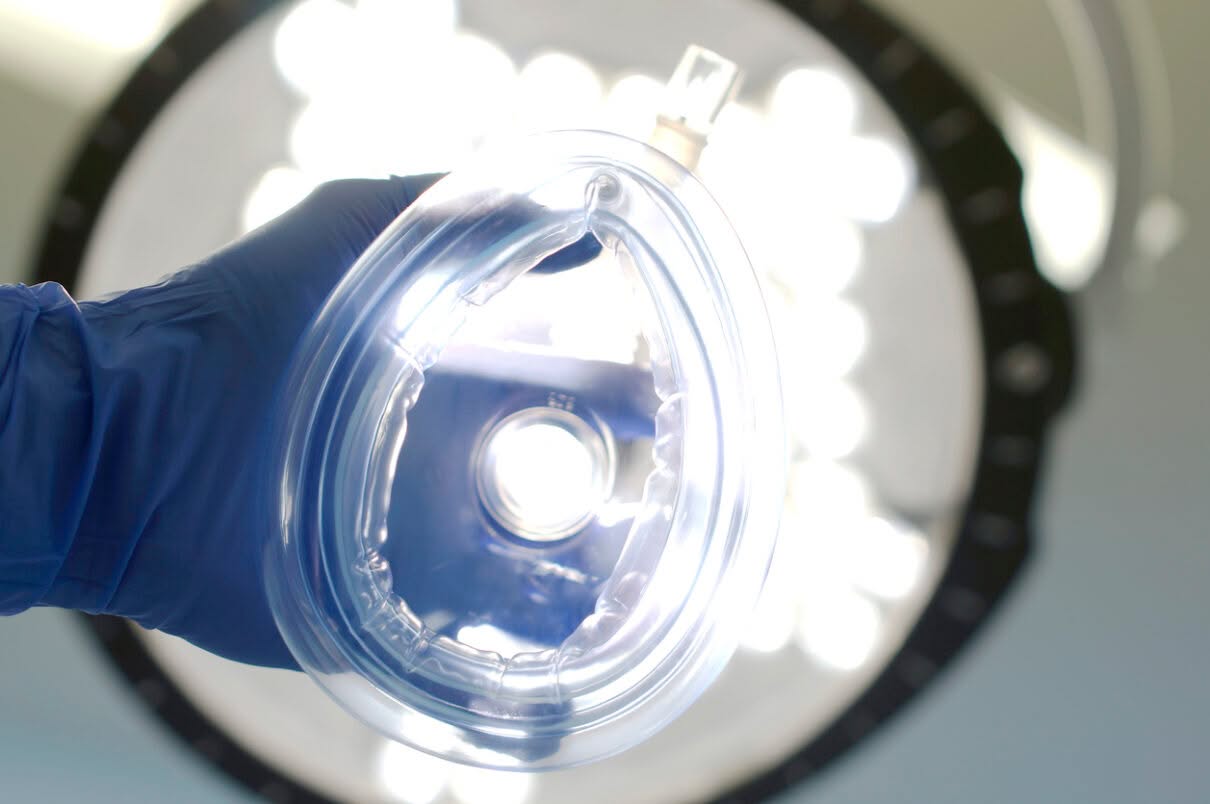 Cropped image of a mask for general anesthesia